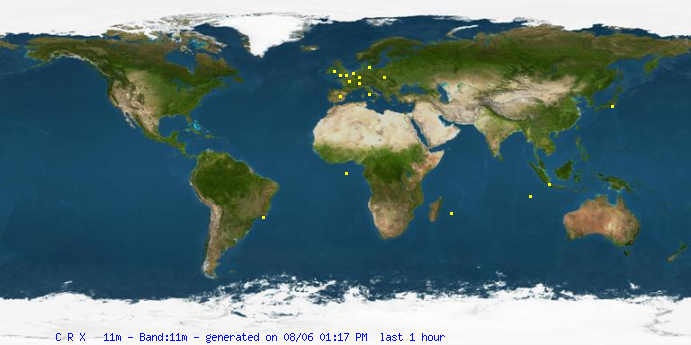 Latest 11m Spots from the CRX Cluster Network